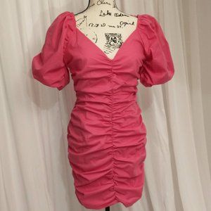 SUMMER SALE ! HYFVE   Hot Pink  Puff Sleeve Mini Dress
